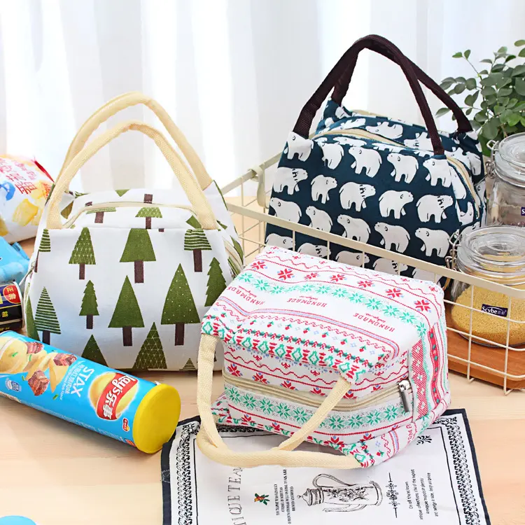 Factory Direct New Style Cotton And Linen Ice Pack Fashion Insulation Cold Lunch Bag Waterproof Thermal Bag