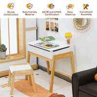 Ensemble table et chaises modernes en bois pour enfants pour dessiner et lire pour le salon des enfants