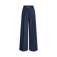 Pantalon Palazzo Droit de Qualité Supérieure pour Vente en Gros, Modèle ODM, Coupe Ample Professionnelle, Mélange de Polyester, Tissage Exquis, Longueur Intégrale