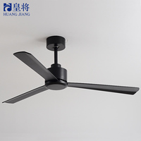 Ventilateur de plafond moderne refroidi par air de 42 pouces pour le salon et la chambre à coucher-3 pales en ABS, fréquence variable, télécommande, design décoratif