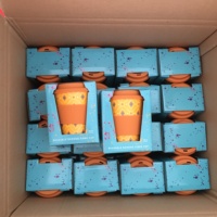 Festival hadiah perusahaan Fashion hadiah pesta untuk pekerja warna oranye bambu bubuk eco cup