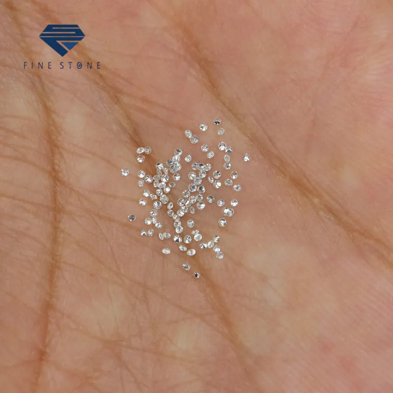size 1.0mm -2 0.005ct polished lab grown diamond round brilliant shape white color DEF VVS