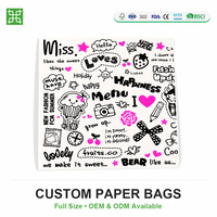 Sachets en papier laminé légers et recyclables à trois soudures, style dessiné à la main, écologiques, imprimés sur mesure pour desserts