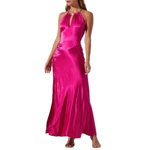 2024 di lusso elegante signora abito da sera aderente di raso <span class=keywords><strong>rosso</strong></span> modelli di Maxi abito da donna vacanza al mare naturale Casual stile bohémien - Product Image 1