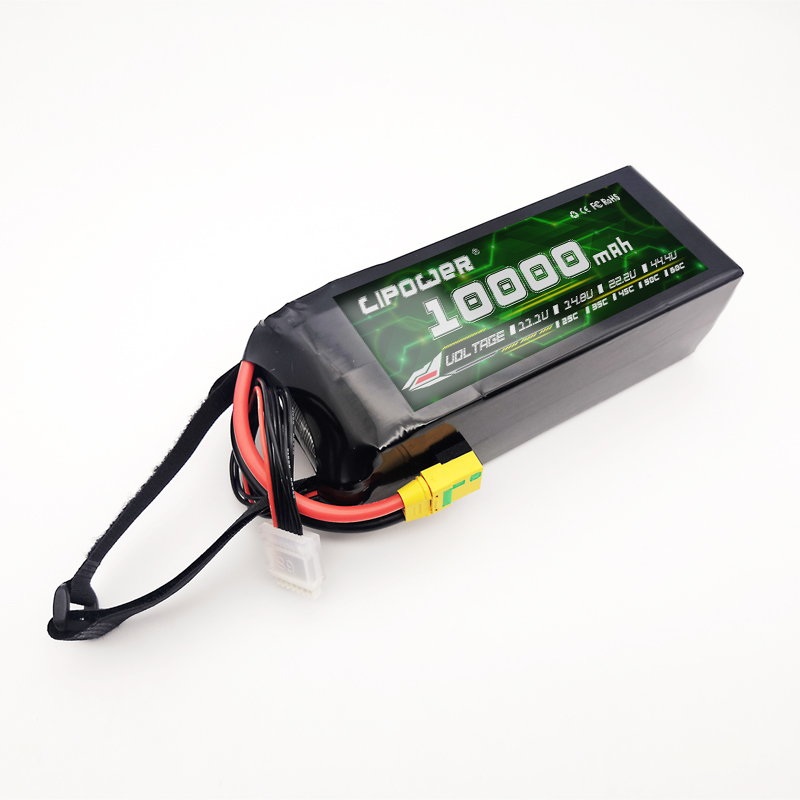 LIPOWER 6S 22,2 V 25C 35C 10000 мАч Lipo батарея для FPV Drone RC запчасти с XT60 XT90 XT150 штекер батареи FPV аксессуары