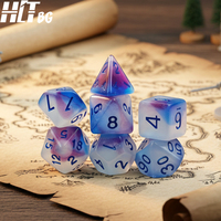 Ensemble de dés polyédriques en acrylique personnalisés de 7 pièces pour jeux de rôle sur table, jeux de rôle DND, fabrication OEM, vente en gros
