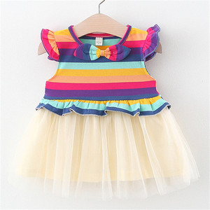 Nouvelle robe arc-en-ciel de haute qualité pour enfants, avec différents types de matériaux, fabriquée en Chine - Product Image 1