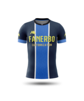 Jersey Sepak Bola Anti-Bakteri 100% Poliester Custom, Sablon Heat-Transfer, Kerah Bulat, Lengan Pendek, Cepat Kering, dan Bernapas