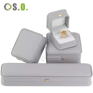 Fashion Gray Pu Jewelry <b>Box</b> Velvet Lined For <b>Valentines</b> Day Jewelry <b>Gift</b> With Multi-color Choices - Product Image 6