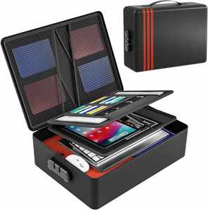 Caja de Seguridad para Documentos Ignífuga OEM con Cerradura, Resistente al Agua, Portátil, para el Hogar y Viajes, Bolsa de Almacenamiento de Documentos - Product Image 1