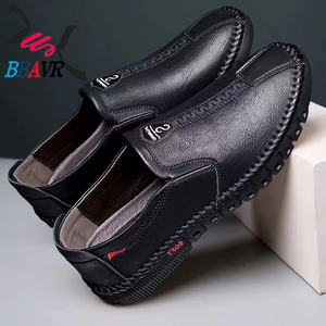 Zapatos Planos de Hombre con Parte Superior de Cuero PU, Suela de Goma, Forro de Malla, Ligeros, para Caminar, Primavera, Verano, Otoño, Estilo Slip-On - Product Image 5