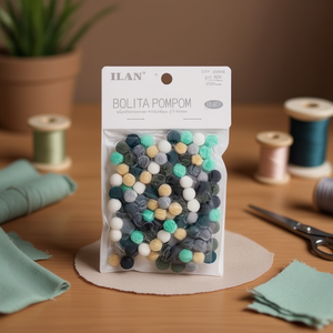Ilan Bolita Pompom 1Cm Couleur Morandi 100Pc Décoration artisanale - Product Image 3