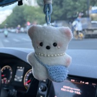 Porte-clés Ours en Peluche Mignon Kawaii DIY à Habiller, Pendentif de Sac Ours en Peluche Doux et Moelleux, Breloque Animale pour Décoration de Sac à Dos, Cadeau
