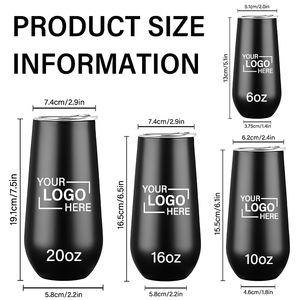 BORGE personalizado 10oz/300ml doble pared de acero inoxidable aislamiento al vacío forma de huevo vino champán flautas taza vaso - Product Image 4