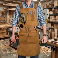 Tablier à outils en toile cirée avec plusieurs poches, équipement d'atelier robuste pour le travail du bois et la sécurité mécanique (EPI)