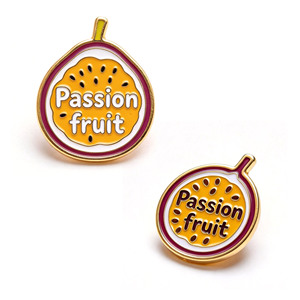 Fruit Theme Metal Pin Set Gold-Plated Hard Enamel Zinc Alloy Collectible Art Pin Irregular Shape Orange Cherry Pins - Product Image 5
