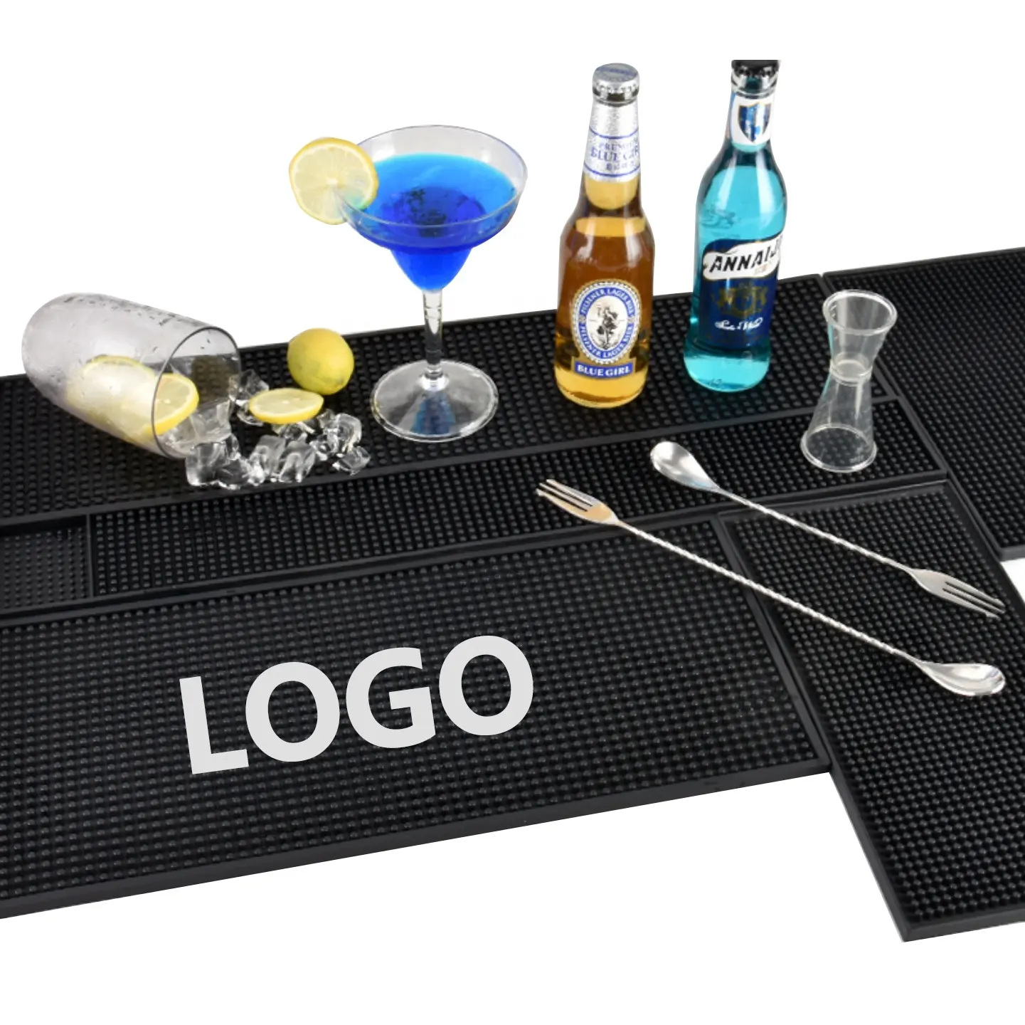 Groothandel Hoge Kwaliteit Aangepaste Logo Morsen Mat Druppel Pvc Runner Bier Matten