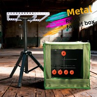 Cible de tir intérieure en métal avec billes recyclables et toile épaissie pour la chasse au lance-pierre et l'entraînement