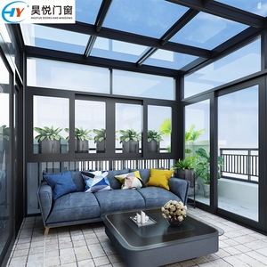 Verrière moderne autoportante en aluminium, imperméable, avec toit plat en verre trempé, pour terrasse d'hôtel - Product Image 6
