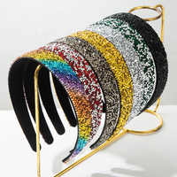 Serre-tête pour femme en tissu doux et brillant avec strass colorés, idéal pour les soirées dansantes