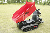 Mini-dumper sur chenilles hydraulique BY800S avec moteur Honda, déchargement automatique, camion benne haute efficacité, pompe de boîte de vitesses