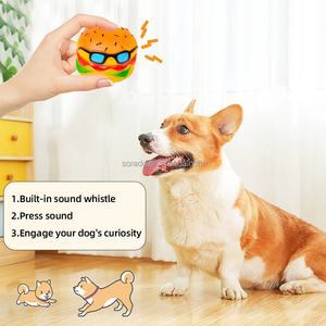 2024 TPR cane giocattolo da masticare TPR Burger a forma di cane vocale palle da masticare dentizione per la pulizia dei giocattoli sferici per cani - Product Image 3