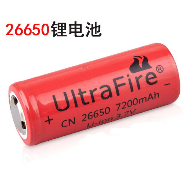 3.7V 7200mAh Flashlight Li Ion 26650 Rechargeable Battery