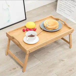 Bandeja de madera personalizada para servir comida, <span class=keywords><strong>mesa</strong></span> de cama de bambú, <span class=keywords><strong>mesa</strong></span> de desayuno con patas plegables - Product Image 3