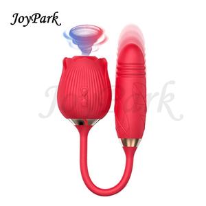 JoyPark <span class=keywords><strong>Amazon</strong></span> Rose Flower Suction Vibrator Telescopic Jump Egg Vibration Thrusting Dildo Vibrator Sex Toy Vendors for Couples - Product Image 3
