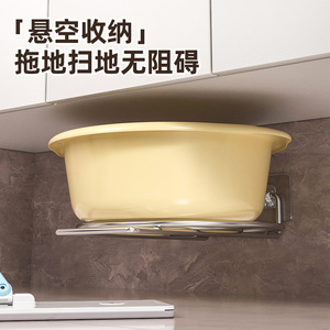 Étagère de rangement sous évier en acier inoxydable, sans perçage, pour ustensiles de cuisine - Product Image 4