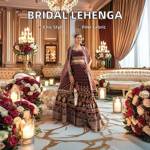 Exportador indio demandó Lehenga Choli bordado de seda y algodón para bodas y festivales - Product Image 1