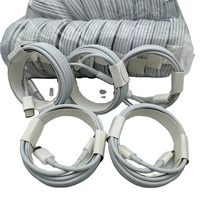 Cable Micro USB Tipo-C de Carga Rápida de 1m/2m, 2.4A, Conductor de Cobre Puro, Revestimiento de TPE/PVC, Blindaje de Trenza Blanca para Teléfonos Móviles