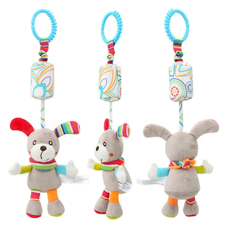 Cute Animal Baby Toys Newborn Plush Stroller Rattles Boy Girl Mobile Toys Hanging Bell Educational Toys Room Decoration