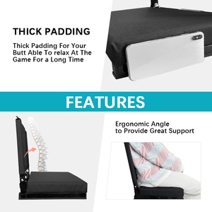 เก้าอี้สนามพับได้แบบเบา พกพาสะดวก บุโฟมอย่างดี ทรงเหล็กแบบ <span class=keywords><strong>Moon</strong></span> Chair ผ้า Oxford เหมาะสำหรับงานกีฬา โรงยิม แคมป์ปิ้ง ตกปลา - Product Image 4