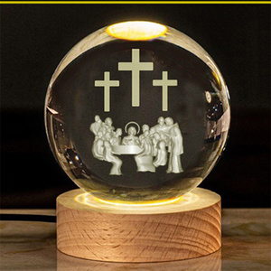 Cruz <span class=keywords><strong>de</strong></span> Cristal Grabada con Láser 3D, Artesanía para Regalos Decorativos <span class=keywords><strong>de</strong></span> Boda Cristiana, Bola <span class=keywords><strong>de</strong></span> Cristal con Grabado 3D <span class=keywords><strong>de</strong></span> Jesús <span class=keywords><strong>de</strong></span> 80 mm - Product Image 4