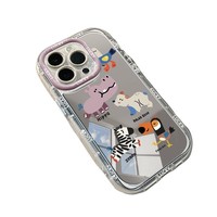 Coque de téléphone portable antichoc compatible avec 17 Pro Max/13/12/15 Pro/14 Pro/X/XS, motif floral, papillon, pois, peinture colorée