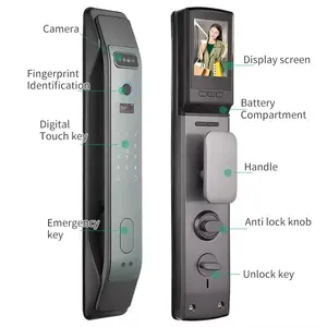 Smartier kamera kapı kilidi 3d yüz tanıma parmak izi tam otomatik akıllı dijital şifreli kilit App şifre anahtar kilidini