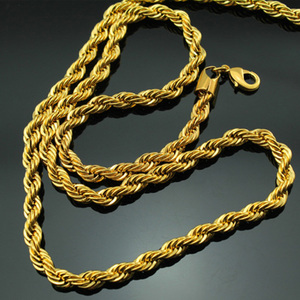Collar <span class=keywords><strong>de</strong></span> Cadena <span class=keywords><strong>de</strong></span> Acero Inoxidable Chapado en <span class=keywords><strong>Oro</strong></span> Sólido <span class=keywords><strong>para</strong></span> <span class=keywords><strong>Hombre</strong></span>, Estilo Pesado, Gigante, <span class=keywords><strong>Puro</strong></span>, Grande - Product Image 3