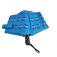 Parapluie semi-automatique pliable à 8 baleines, impression numérique intégrale personnalisée, compact, pour usage quotidien, protection pluie et soleil, vente en gros