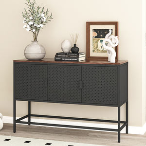 Armoire d'appoint en métal à 2 portes, meuble de rangement en métal, meuble TV, bibliothèque, armoire de rangement pour chambre à coucher, bureau à domicile - Product Image 3