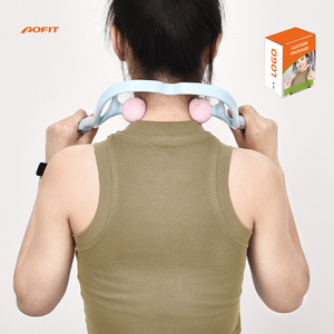 Aofit Manual de doble bola prensa Fitness de mano Mini Clip <span class=keywords><strong>cuello</strong></span> Cervical columna masajeador EVA Material multifunción Musical - Product Image 1