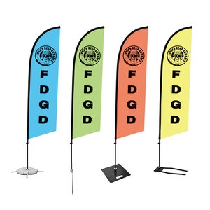 Оптовая продажа, водонепроницаемый рекламный флаг на заказ, летающий каплевидный флаг с перьями, двусторонний принт, пляжный флаг с перьями - Product Image 1