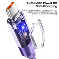 Câble de données Toocki à déconnexion automatique, coque transparente, charge rapide, synchronisation 480 Mbps, deux-en-un, sangle réglable pour la maison et le bureau