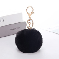 Porte-clés pompon en fausse fourrure moelleuse, boule colorée douce, breloque de sac, fermoir mousqueton, logo personnalisé, vente en gros, accessoire clé en peluche