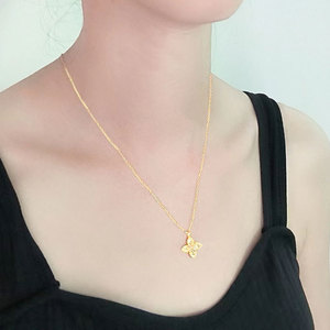 Élégant Collier Pendentif Trèfle à Quatre Feuilles <span class=keywords><strong>en</strong></span> Argent Sterling S925 avec Pavé de Zircons Cubiques, Design de Niche, Vente <span class=keywords><strong>en</strong></span> Gros de Bijoux - Product Image 2