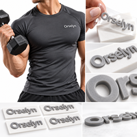 Logo personnalisé 3D en silicone en relief pour transfert thermique, vente en gros, autocollant 3D en silicone pour fer à repasser, étiquette d'impression par transfert thermique pour T-shirt
