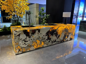 Isla de Cocina de Mármol Calacatta Viola Estilo Europeo, Gabinetes de Mármol Personalizables para Decoración de Interiores de Hoteles y Villas - Product Image 3