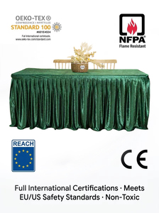Mantel de terciopelo de alta resistencia con falda plisada, reutilizable, calidad hotelera, para organizadores profesionales de despedidas de soltera - Product Image 4