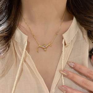 Collier en argent pur S925 en forme de Y avec pendentif goutte d'eau, minimalisme délicat, chaîne fine, clavicule, style perlé tendance - Product Image 3