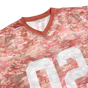 T-shirts en jersey imprimé personnalisé T-shirts en jersey de maille T-shirt surdimensionné de football T-shirt à col en V - Product Image 3